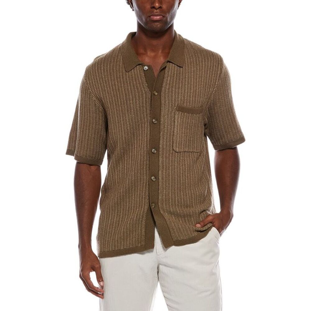 Slate & Stone Mens  Knit Wool-Blend Shirt, Brown